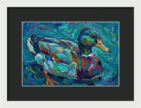 Teal Expressionist Duck