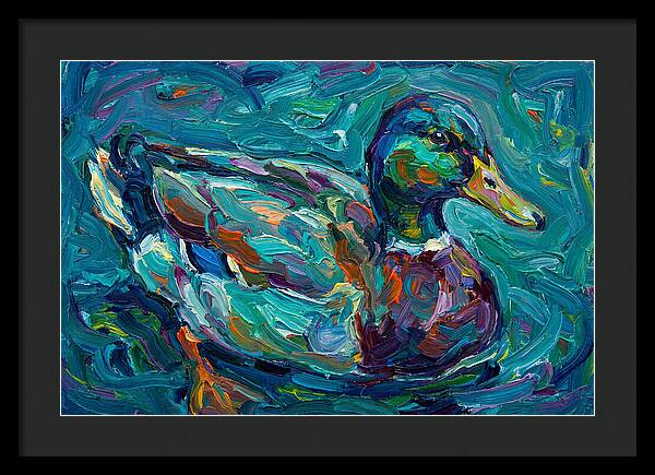 Teal Expressionist Duck