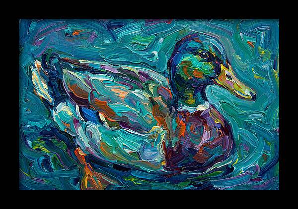 Teal Expressionist Duck