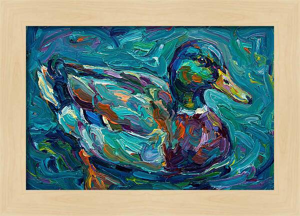 Teal Expressionist Duck