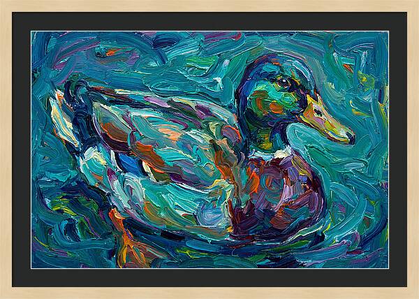 Teal Expressionist Duck