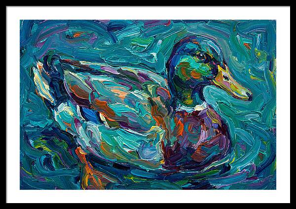 Teal Expressionist Duck