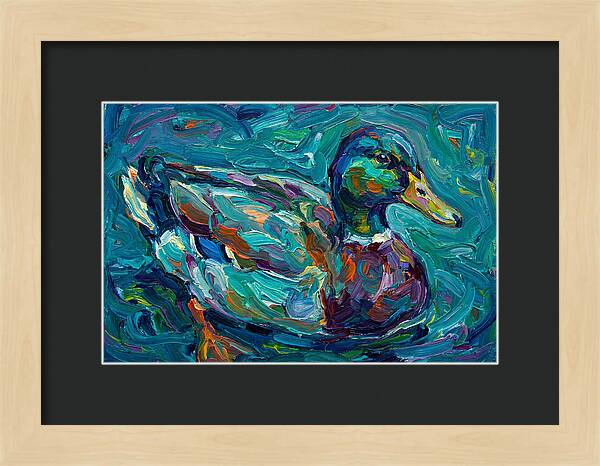 Teal Expressionist Duck