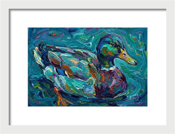 Teal Expressionist Duck