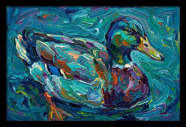 Teal Expressionist Duck