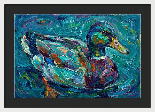 Teal Expressionist Duck