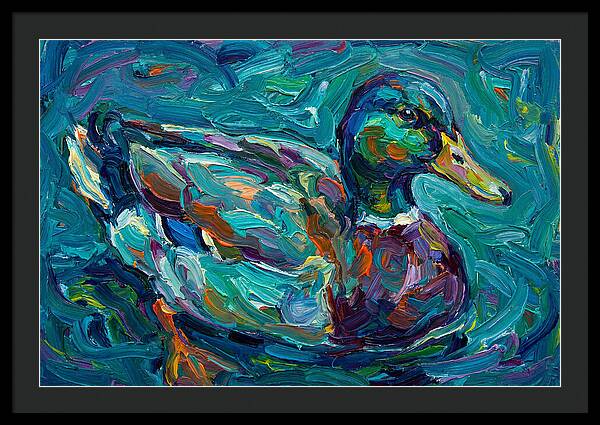 Teal Expressionist Duck