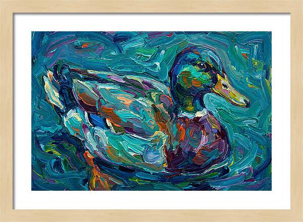 Teal Expressionist Duck