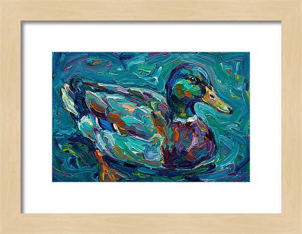 Teal Expressionist Duck