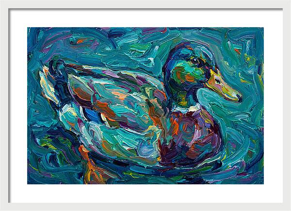 Teal Expressionist Duck