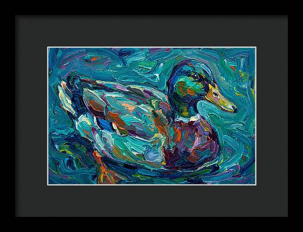 Teal Expressionist Duck