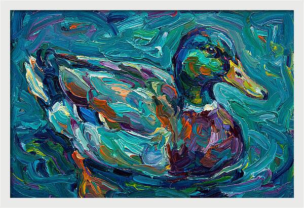 Teal Expressionist Duck