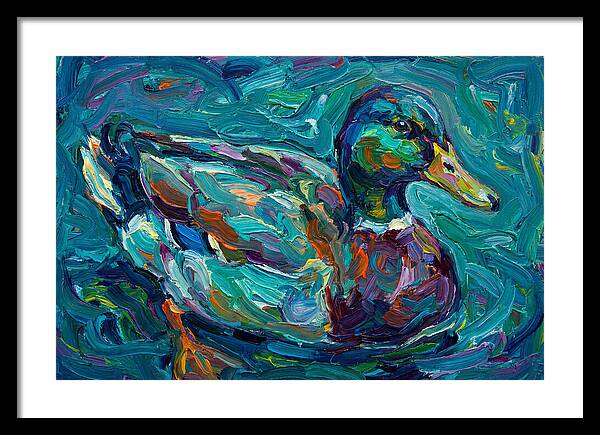 Teal Expressionist Duck