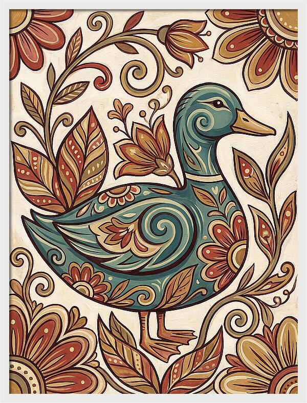 Teal Folk Duck