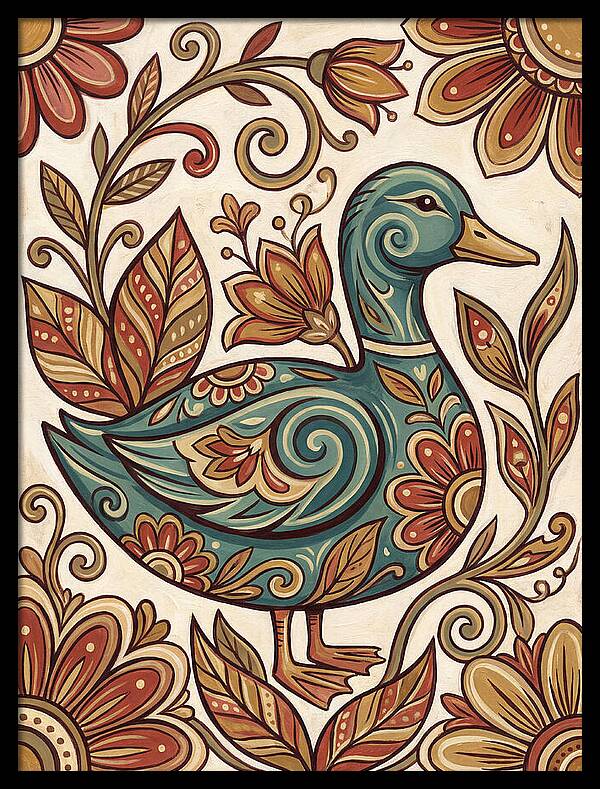 Teal Folk Duck