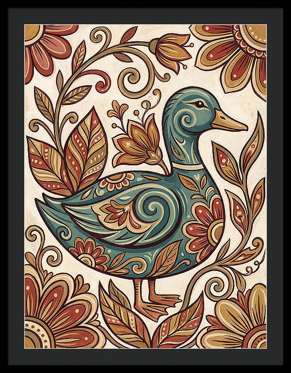 Teal Folk Duck