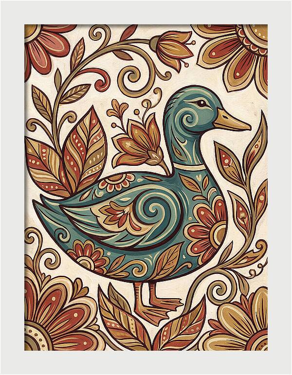 Teal Folk Duck