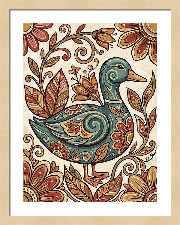 Teal Folk Duck