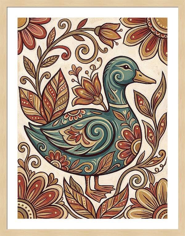 Teal Folk Duck