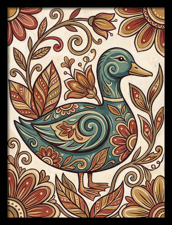 Teal Folk Duck