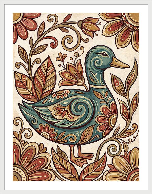 Teal Folk Duck