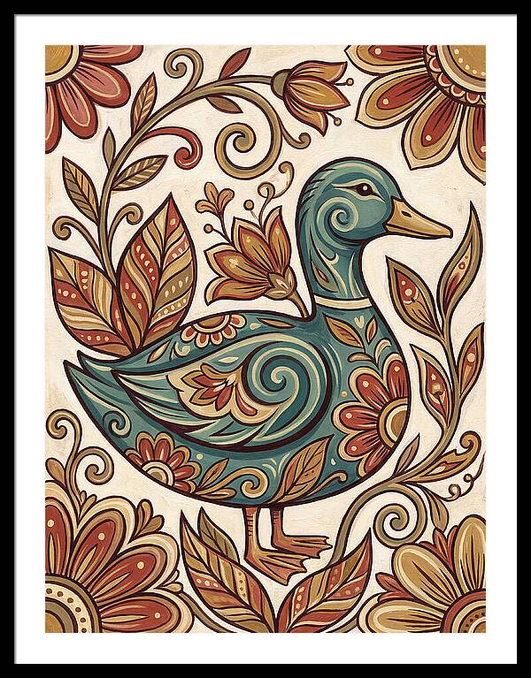 Teal Folk Duck