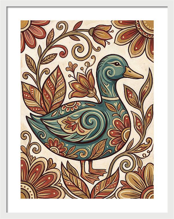 Teal Folk Duck