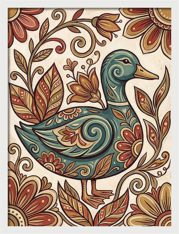 Teal Folk Duck