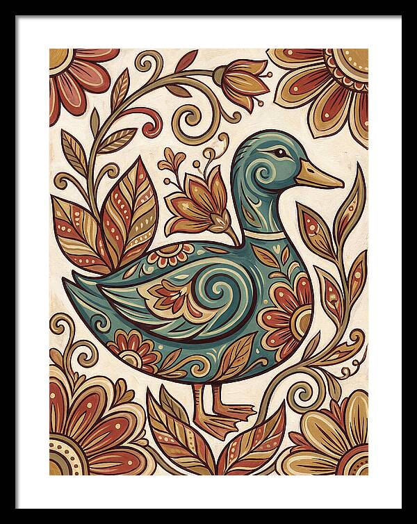 Teal Folk Duck
