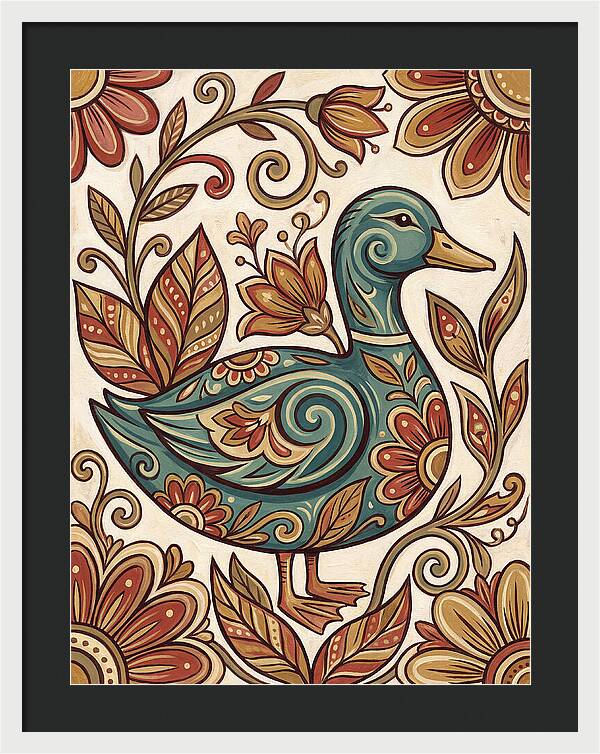 Teal Folk Duck