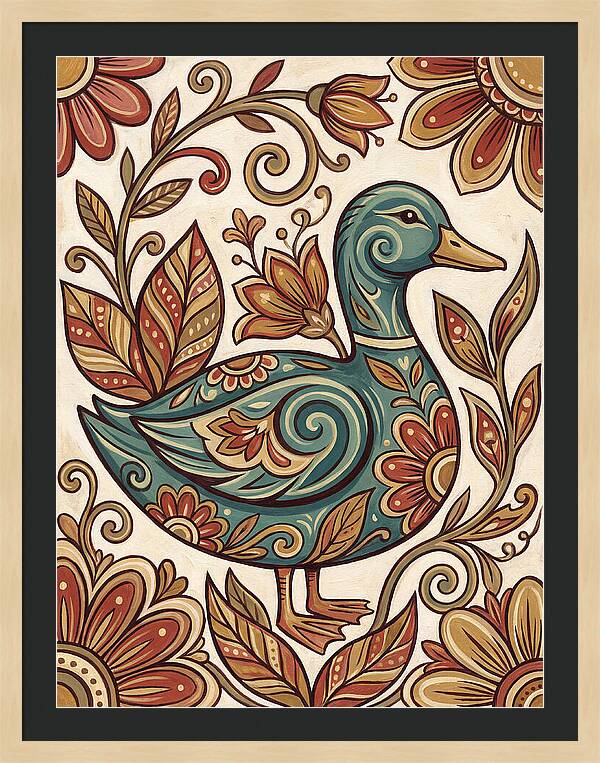 Teal Folk Duck