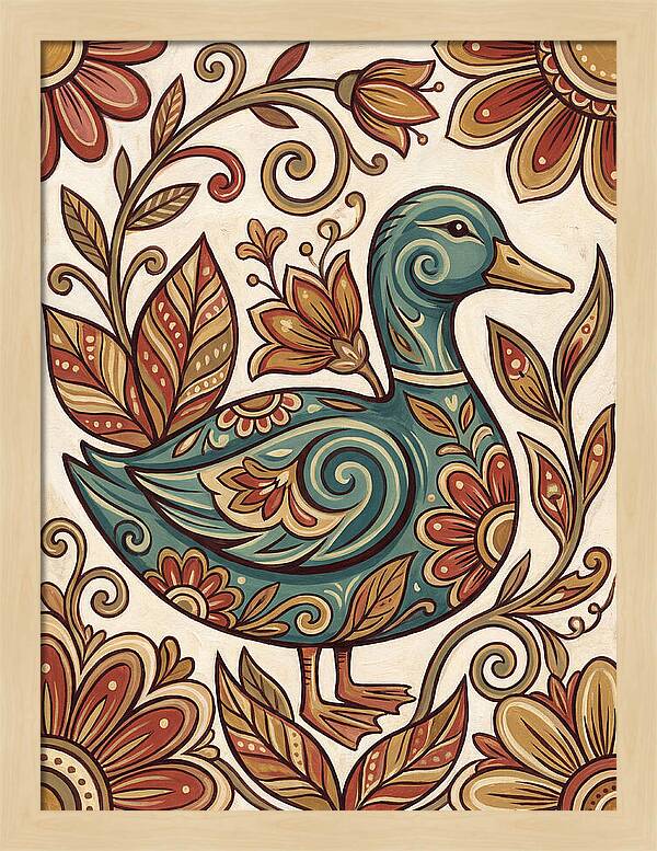 Teal Folk Duck