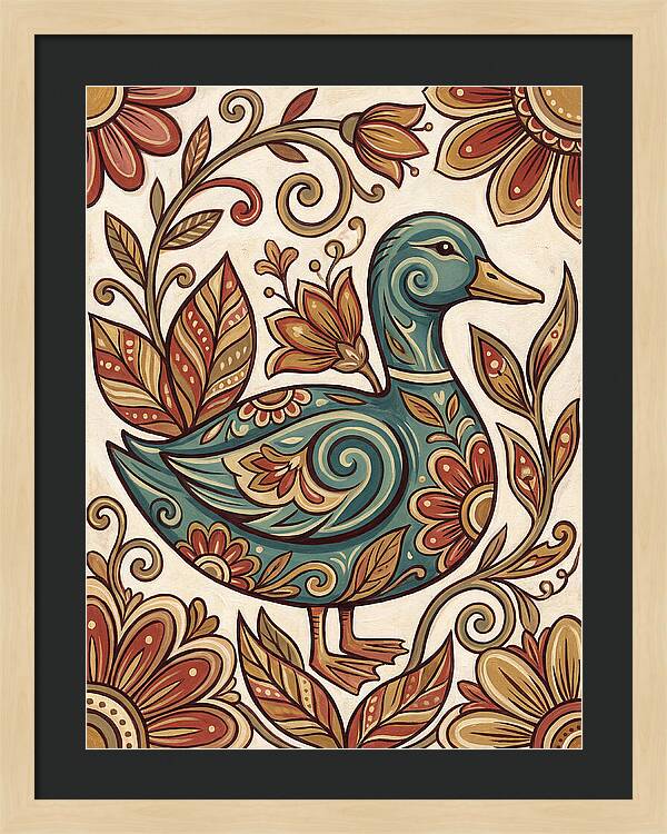 Teal Folk Duck