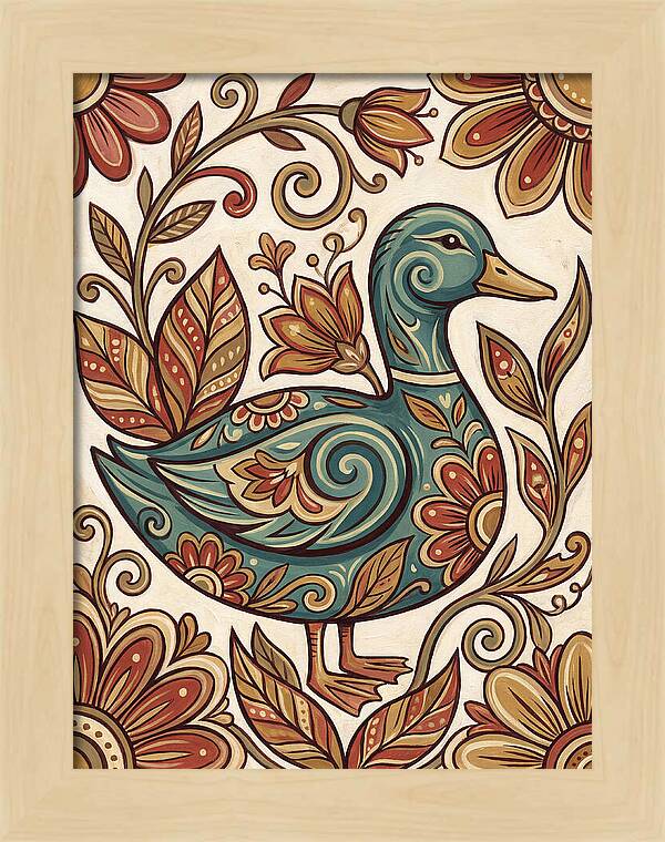 Teal Folk Duck