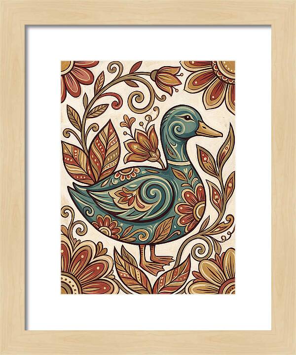 Teal Folk Duck