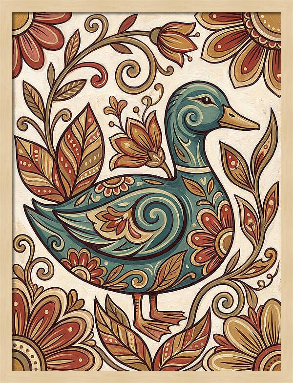 Teal Folk Duck
