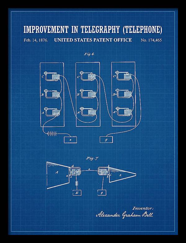 Telephone Bell Blueprint Patent Us174465a