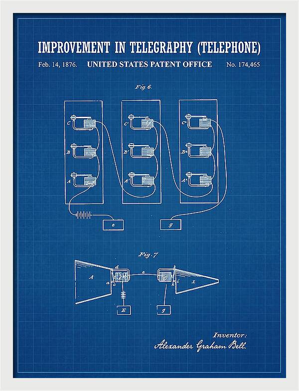 Telephone Bell Blueprint Patent Us174465a