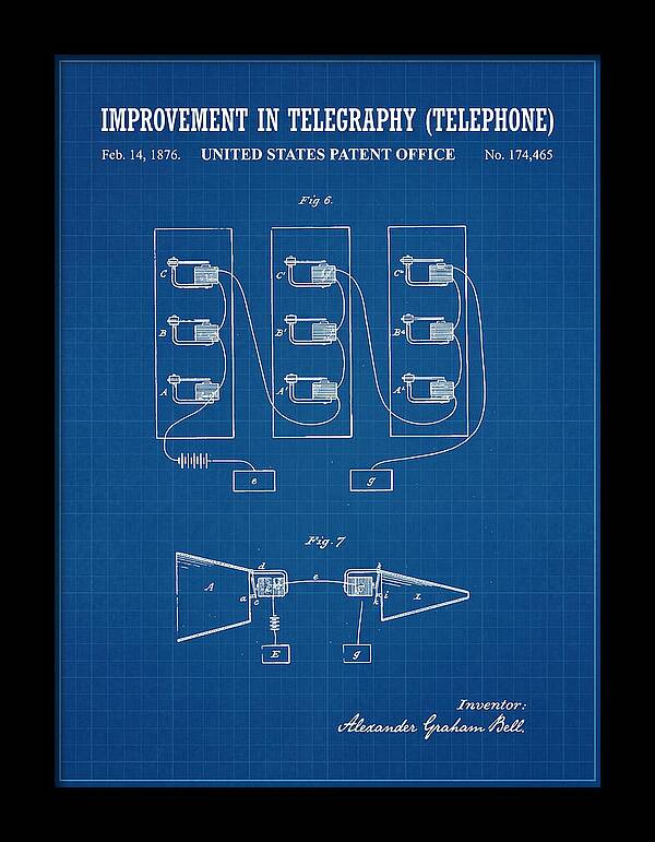 Telephone Bell Blueprint Patent Us174465a