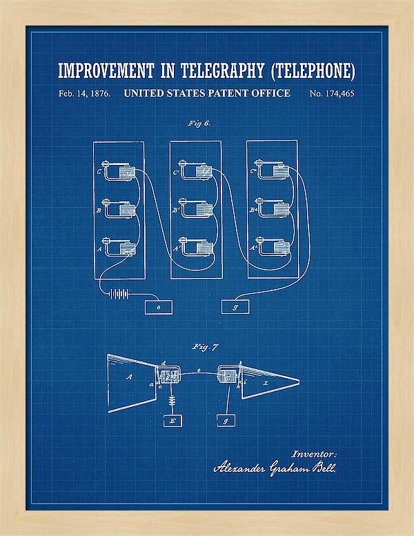 Telephone Bell Blueprint Patent Us174465a