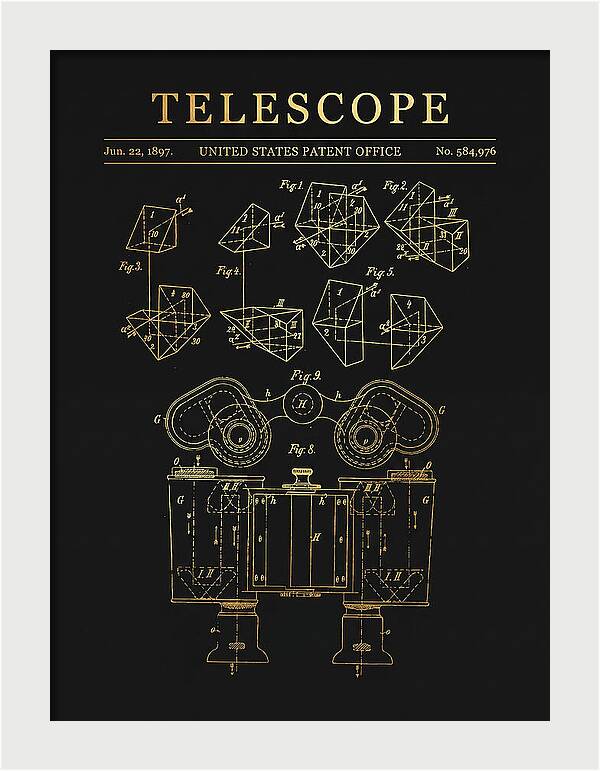 Telescope Binoculars Gold Patent Us584976