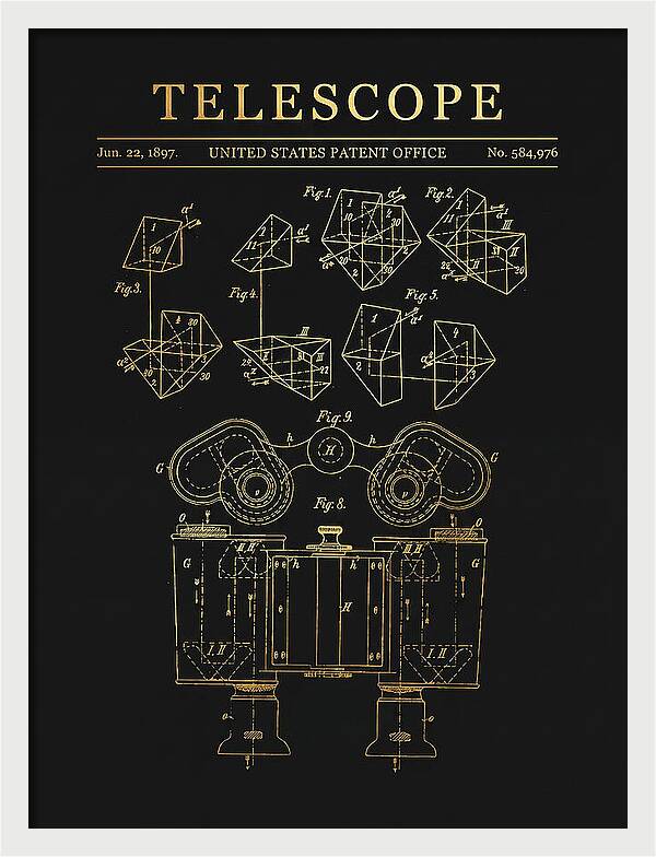 Telescope Binoculars Gold Patent Us584976