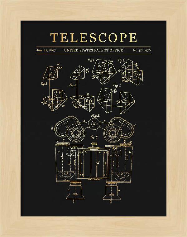 Telescope Binoculars Gold Patent Us584976