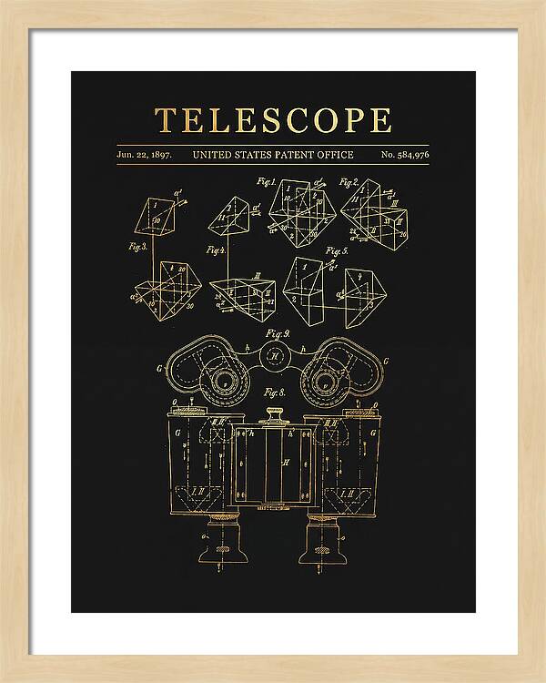 Telescope Binoculars Gold Patent Us584976