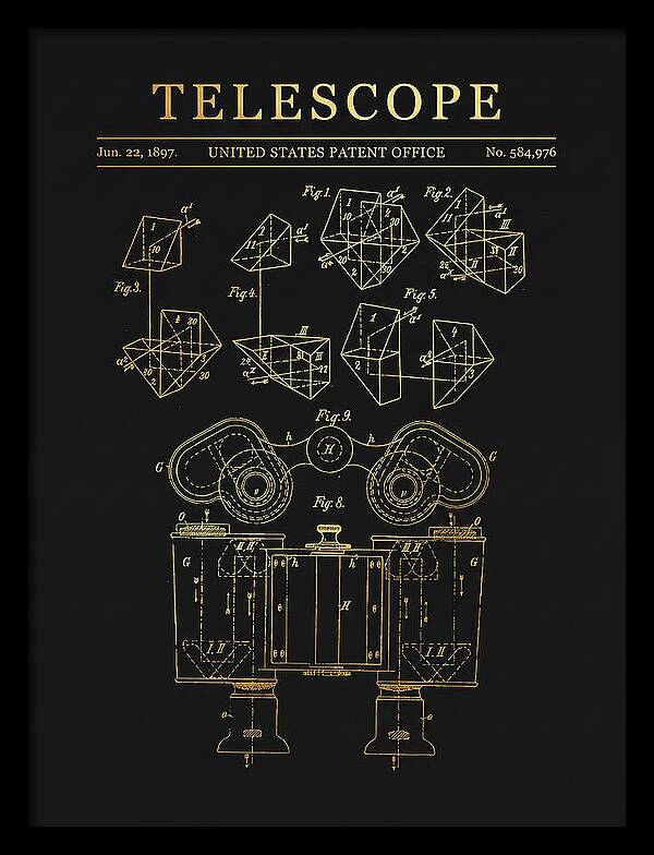 Telescope Binoculars Gold Patent Us584976