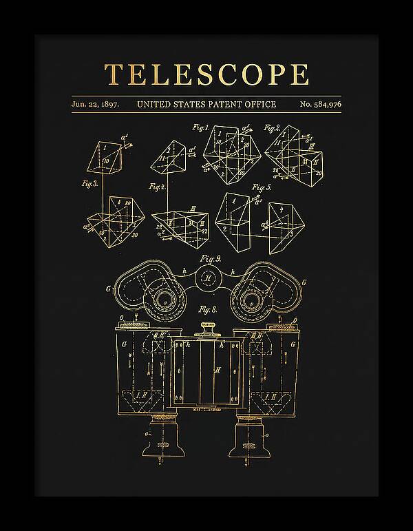 Telescope Binoculars Gold Patent Us584976