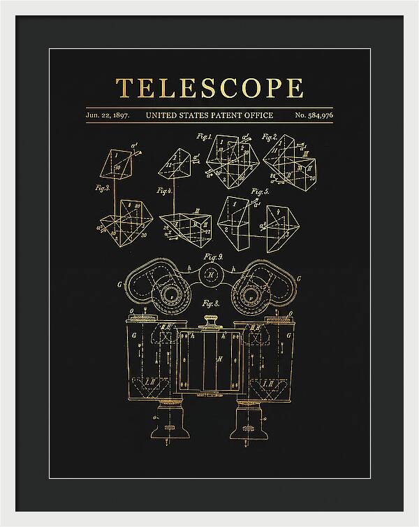 Telescope Binoculars Gold Patent Us584976