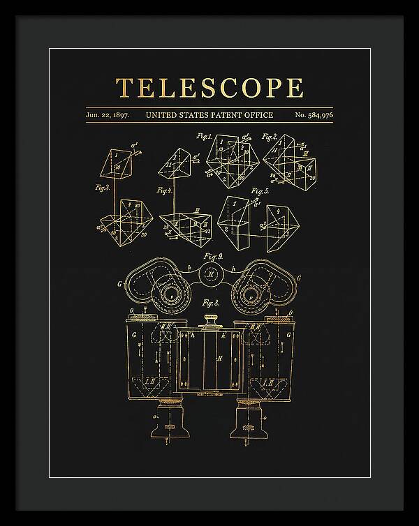 Telescope Binoculars Gold Patent Us584976
