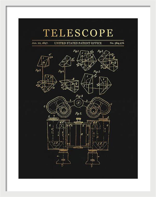 Telescope Binoculars Gold Patent Us584976