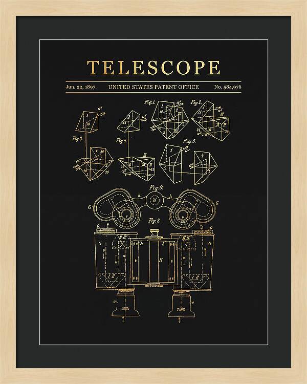 Telescope Binoculars Gold Patent Us584976